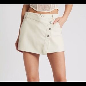 Free People Wynne Faux Leather Asymmetric Miniskirt, size 25, NWT